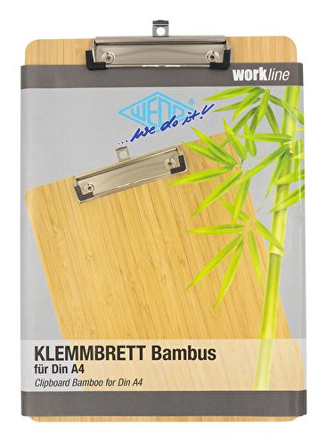 WEDO 574104 Klemmbrett DIN A4 Hartfaser-Holz Braun
