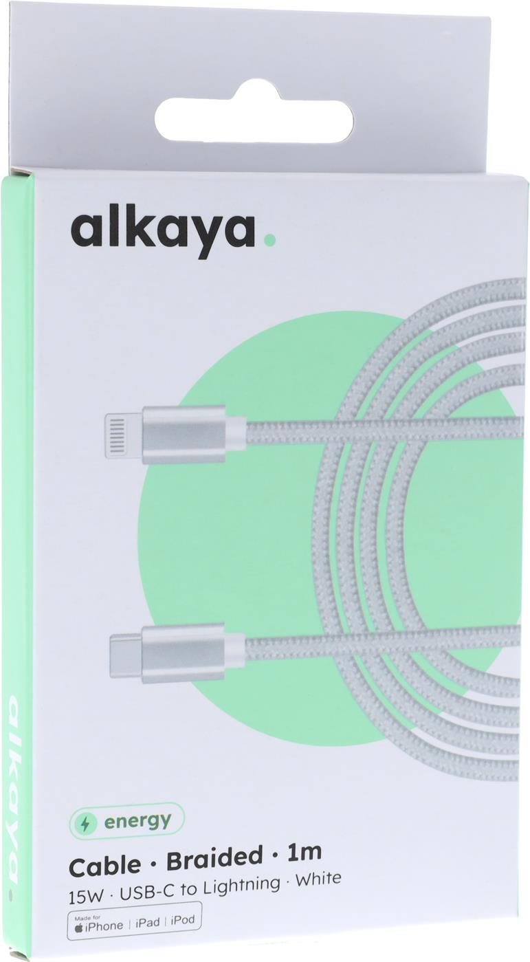 alkaya Speed Flex Datenkabel Geflochten 15W 1m weiss (CL-60005)