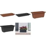 tera Pflanztrog "Tikal", Breite: 1.000 mm, anthrazit aus recyceltem Kunststoff, robust und stabil, - 1 Stück (33165100005)