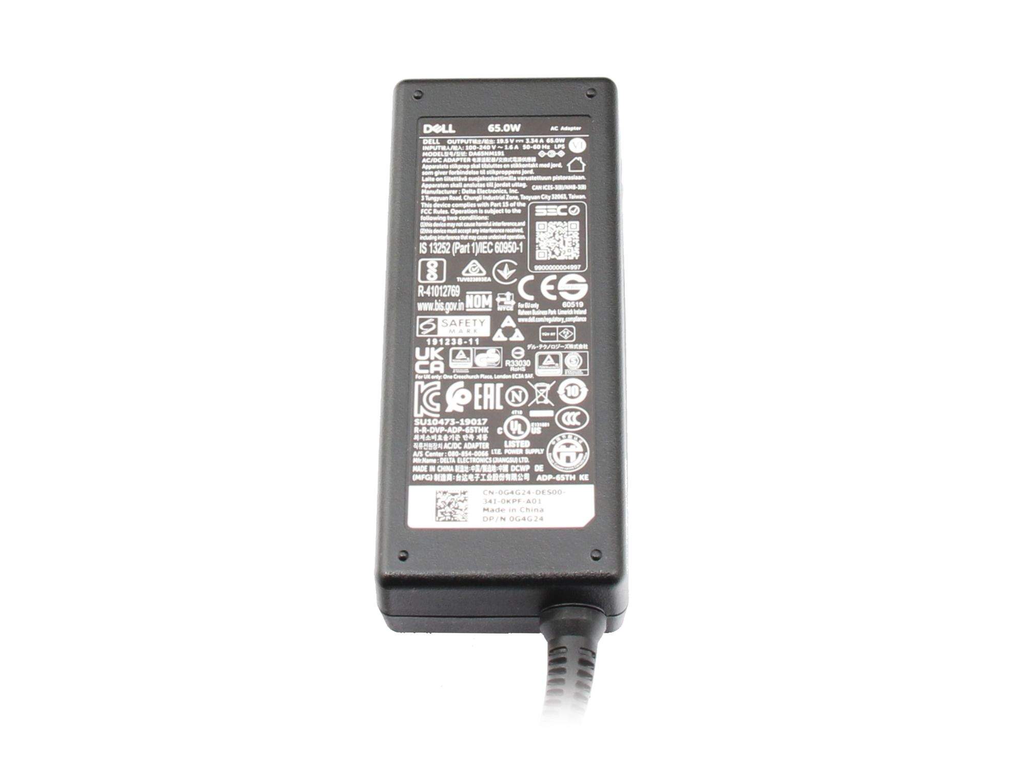 Dell Netzteil 65 Watt 3 Prong AC Adapter Schwarz