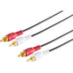 S/CONN maximum connectivity Cinch Audio-Kabel-2 Cinchstecker auf 2 Cinchstecker, vergoldet, 0,5m (40501)