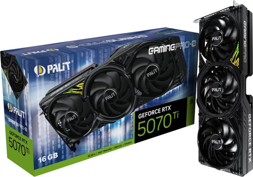 Palit GamingPro-S GeForce RTX 5070 Ti 16 GB GDDR7 Grafikkarte HDMI 3x DisplayPort Schwarz