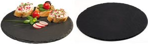 APS Naturschieferplatte, Durchmesser: 220 mm, anthrazit Materialstärke 6-9 mm, möbelschonende Füßchen an der - 1 Stück (968)