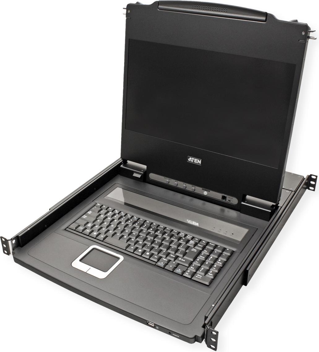 ATEN CL6700MW KVM-Konsole 17,3" Full HD HDMI DVI VGA Deutsches Layout Schwarz