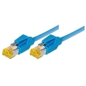 Patchkabel S/FTP, PiMF, Cat 6a, blau, 15,0 m Für 10 Gigabit/s, halogenfrei, mit Draka-Kabel und Hirosesteckern TM31 (bisherige Bezeichnung S/STP) (72215B)