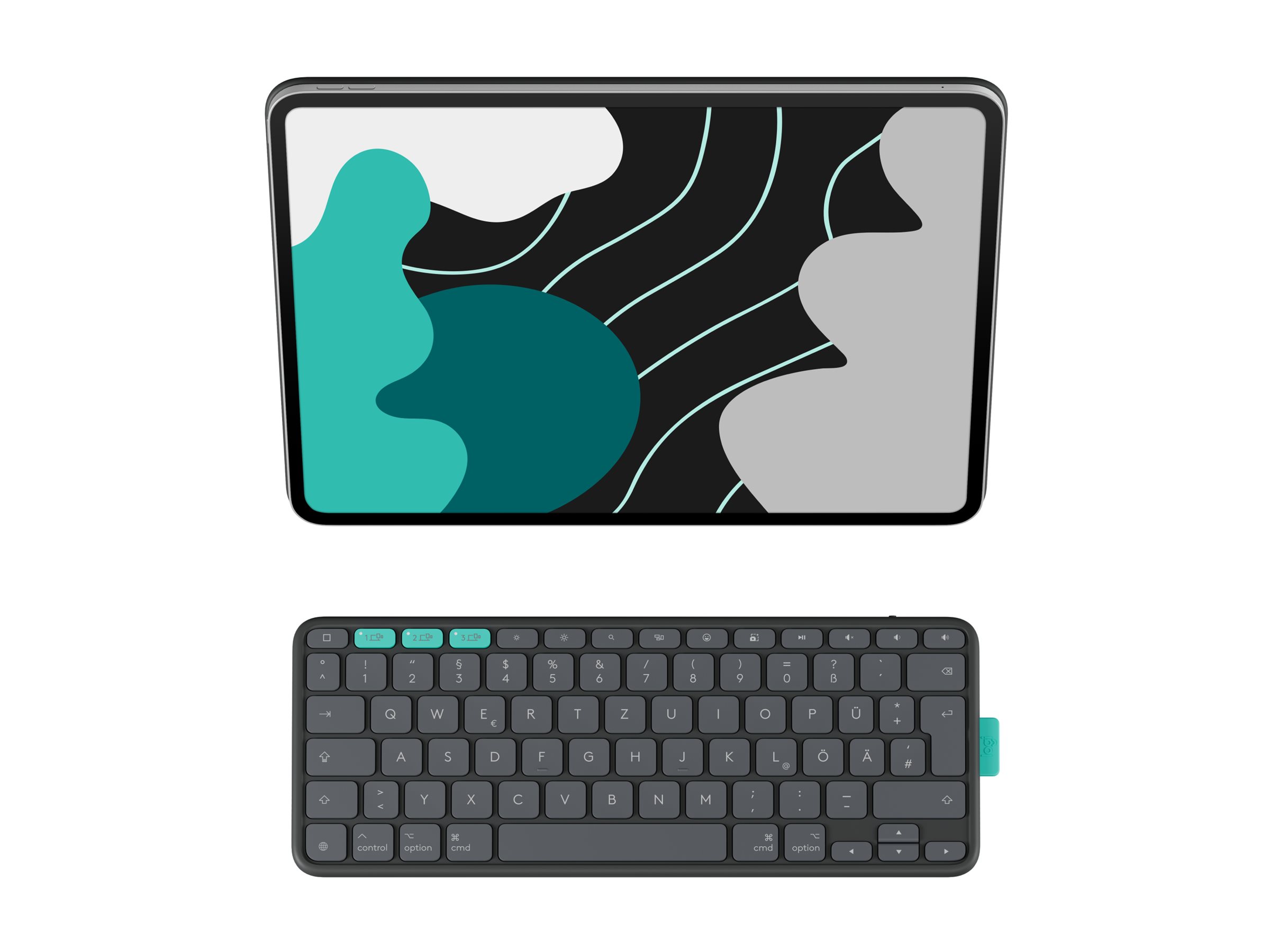 Logitech Flip Folio Tastatur und Foliohülle für iPad Pro/Air 13" QWERTZ Bluetooth Graphite