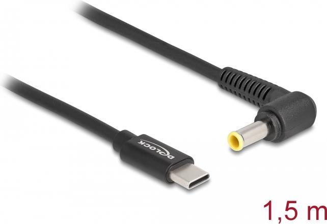 Delock Stromkabel USB-C (M) zu Gleischstromstecker 5,5 x 3.0 mm (M) (87980)