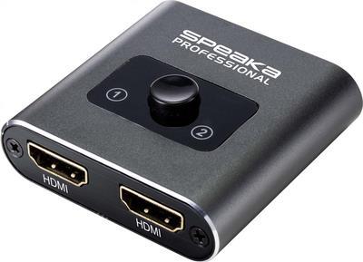 SpeaKa Professional SP-BDS-120 1+2 Port HDMI-Switch Ultra HD-fähig 3840 x 2160 Pixel (SP-9261376)