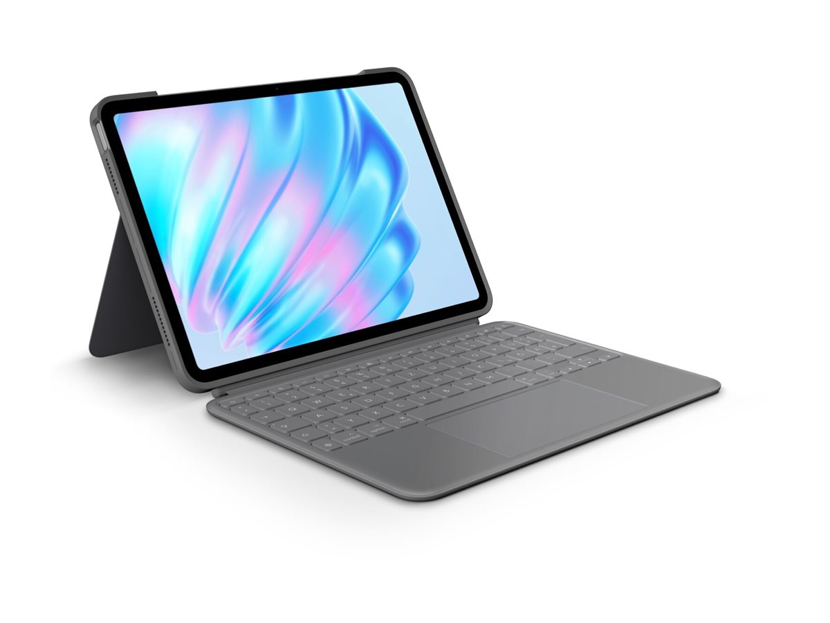 Logitech Combo Touch Tastatur und Foliohülle mit Trackpad QWERTY Oxford Gray