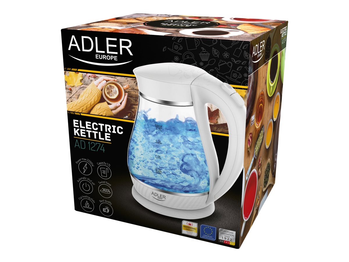 Adler AD 1274 Wasserkocher 1,7 l 2,2 kW Weiß