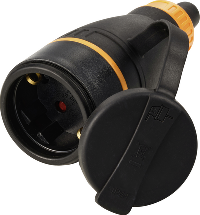 Sygonix SY-6618484 Schutzkontaktkupplung TPE PC 250 V/AC Schwarz Orange IP44 (SY-6618484)