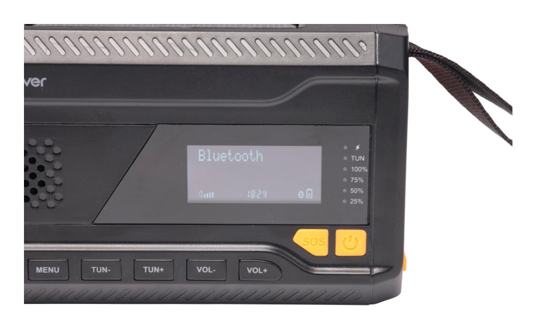 Denver SCD-2033 Tragbares DAB+/FM Radio Solar Kurbel USB Typ C Schwarz