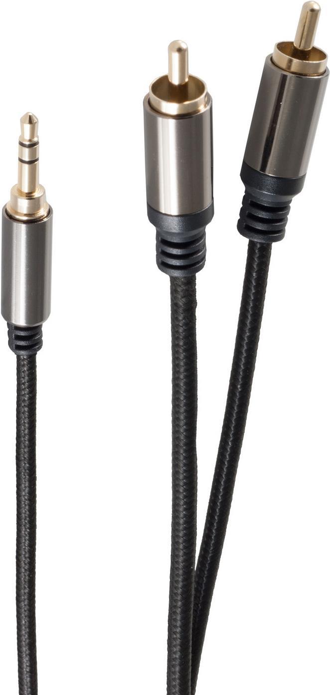 shiverpeaks PRO Serie II Audio Adapterkabel, 3,5mm Stecker auf 2 x Cinch (RCA) Stecker, stereo, 2,5m (BS20-32255)