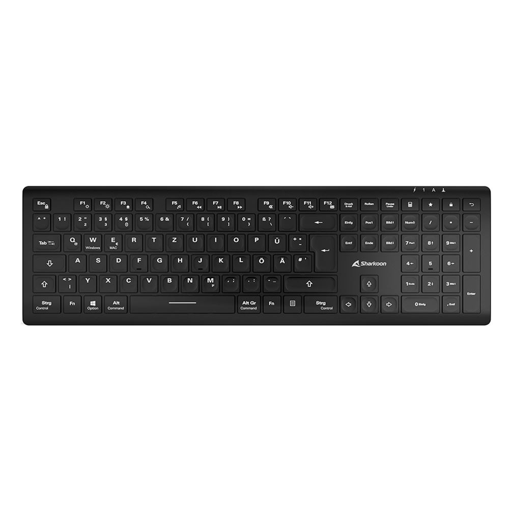 Sharkoon OfficePal K30W QWERTZ Schwarz