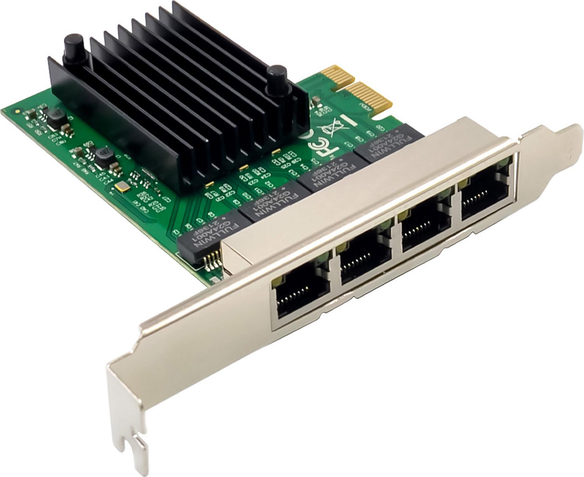 InLine Quad Gigabit Netzwerkkarte, 4x RJ45, 1 Gb/s, PCIe x1
