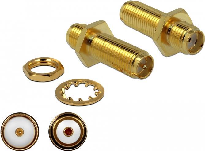 DeLOCK RF-Adapter SMA (W) bis RP-SMA (W) Bulkhead (89969)