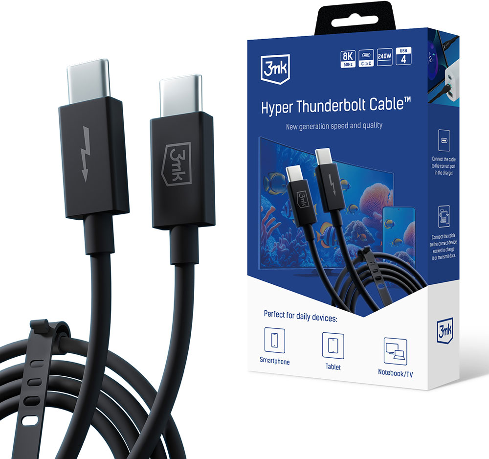 3mk Hyper ThunderBolt 4 Pro Kabel 240 W 1,0 m (5903108515139)