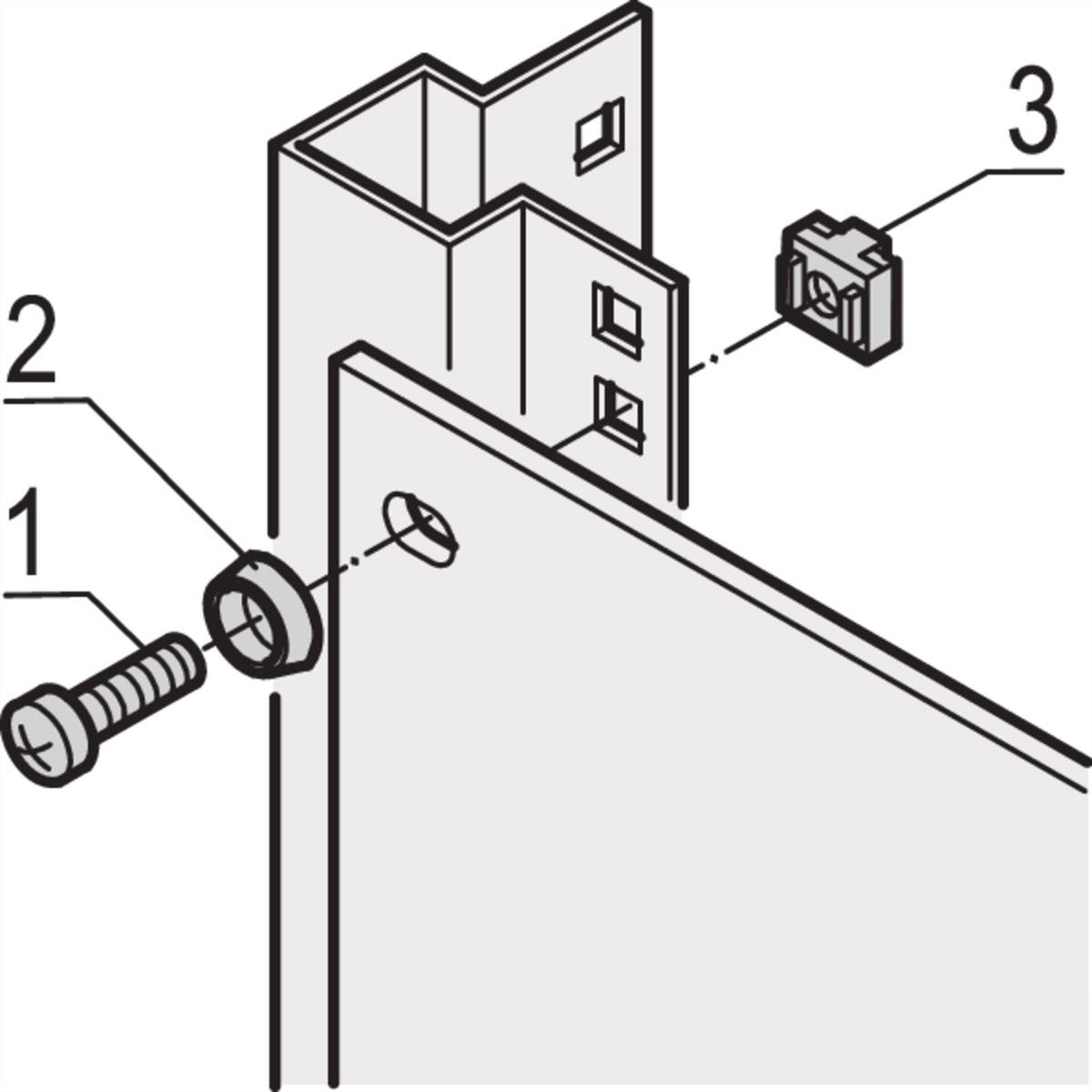 SCHROFF 19\"-Befestigungssatz (Schraube, Scheibe, Mutter) - MONTAGESET 19\"KOMPONENTEN 4X (21190095)