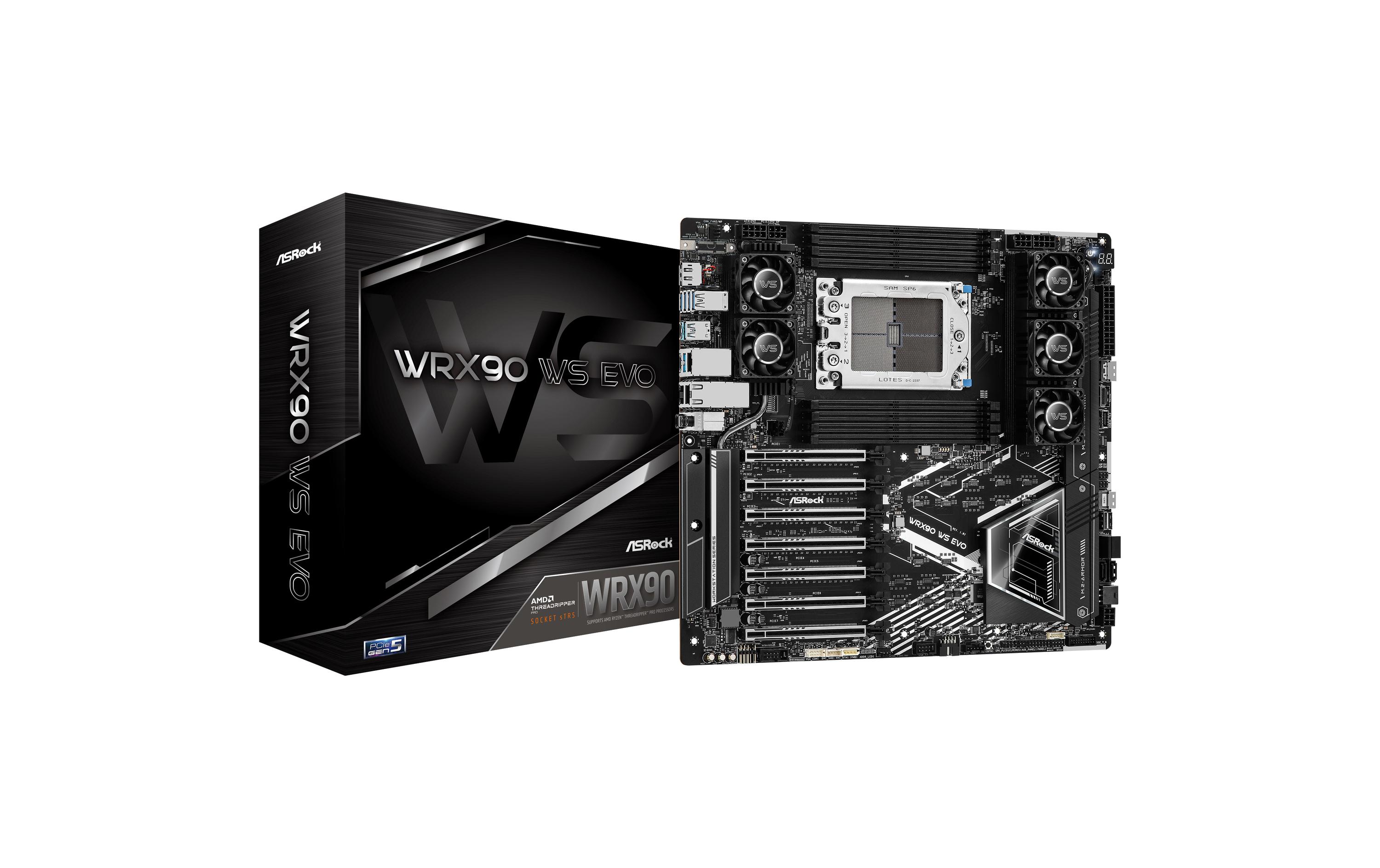 ASRock WRX90 WS EVO Server-Mainboard Socket sTR5 AMD WRX90 E-ATX DDR5 bis 2 TB