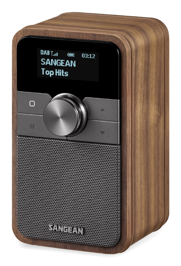 Sangean DDR-8 Tragbares DAB+/FM-Radio mit Bluetooth, OLED-Display und Echtholz-Nussbaum-Gehäuse, Walnuss