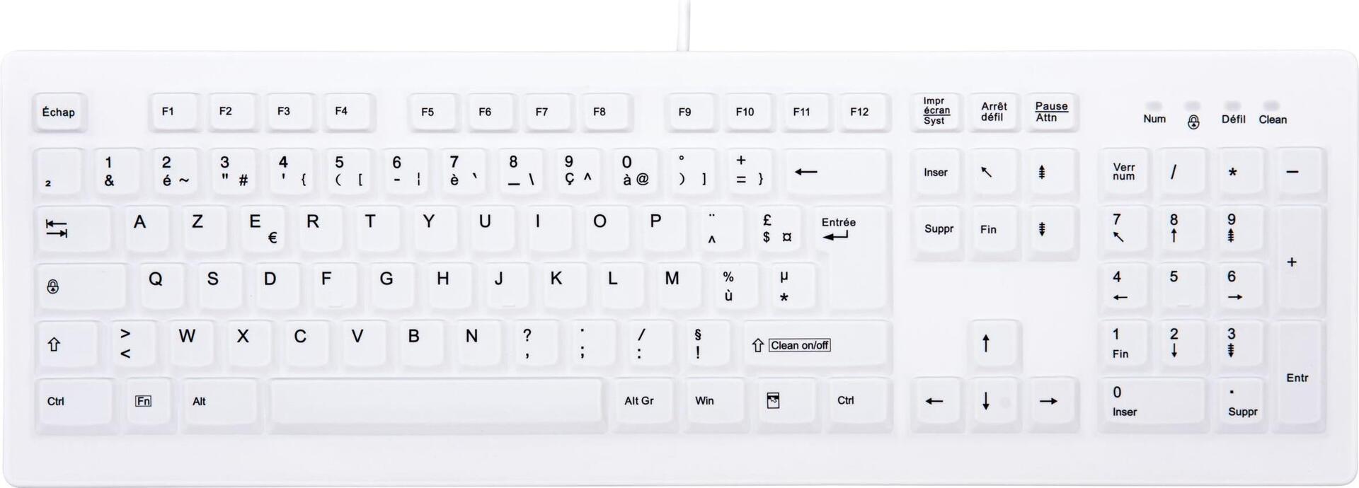 CHERRY AK-C8100F-U1-W/FR Tastatur USB AZERTY Französisch Weiß (AK-C8100F-U1-W/FR)