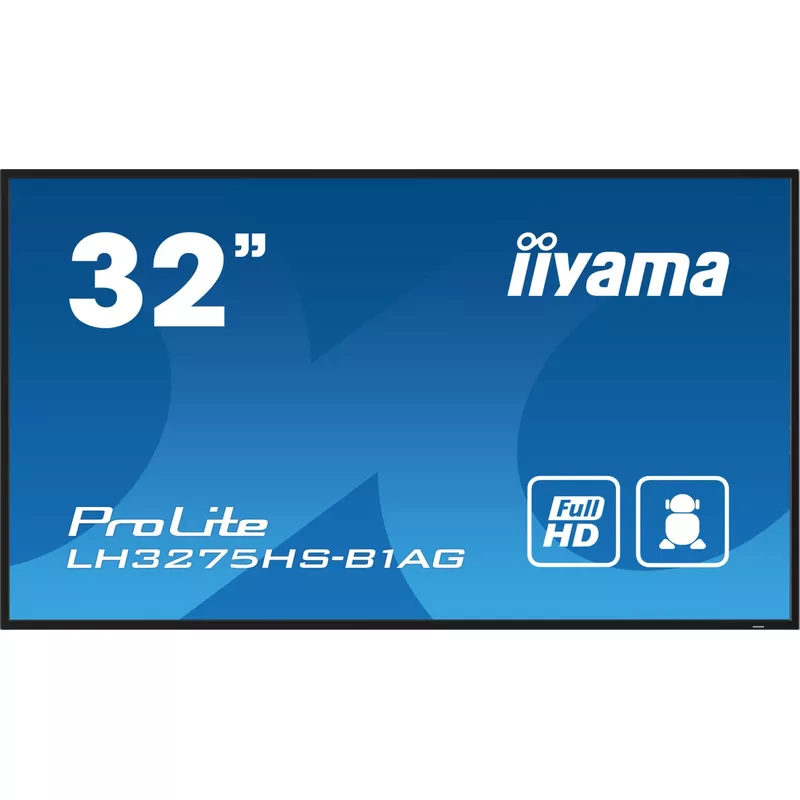 iiyama LH3275HS-B1AG Signage-Display Digital Signage Flachbildschirm 81,3 cm (32") LCD WLAN 500 cd/m² Full HD Schwarz Eingebauter Prozessor Android 11 24/7 (LH3275HS-B1AG) (geöffnet)