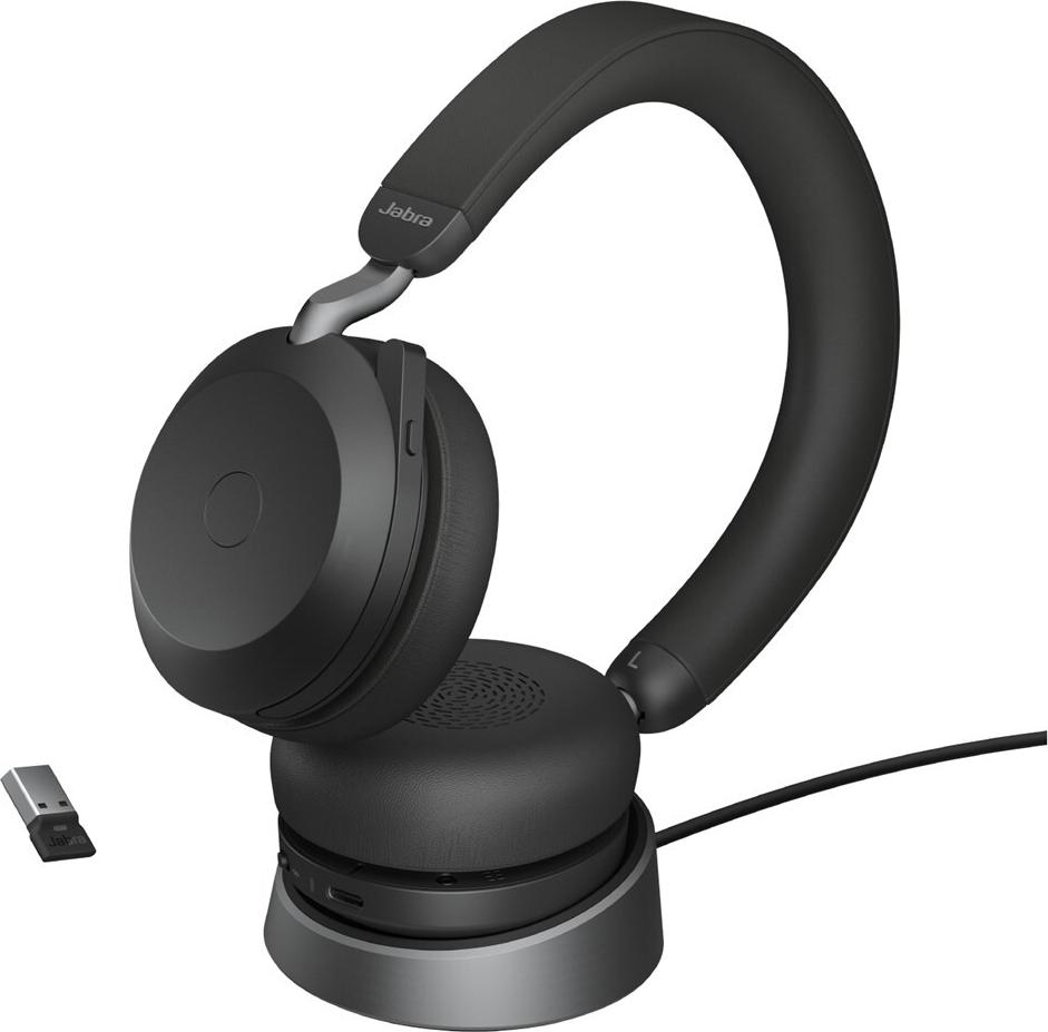 Jabra Evolve2 75 On-Ear Headset Bluetooth ANC USB-A Schwarz