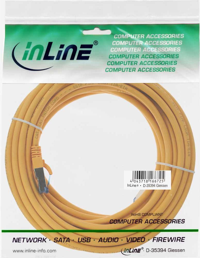 InLine 76815Y S/FTP (S-STP) Gelb 15m Cat6a Netzwerkkabel (76815Y)