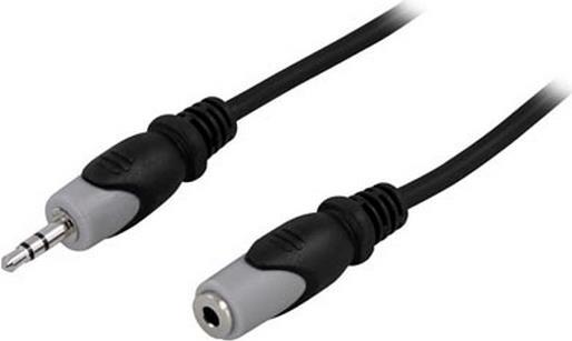 Deltaco MM-161 Audio-Kabel 3 m 3.5mm Schwarz - Grau (MM-161)