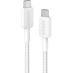 Anker Innovations 322 USB-C to Cable Nylon 0.9M 60WWhite (A81F5G21)