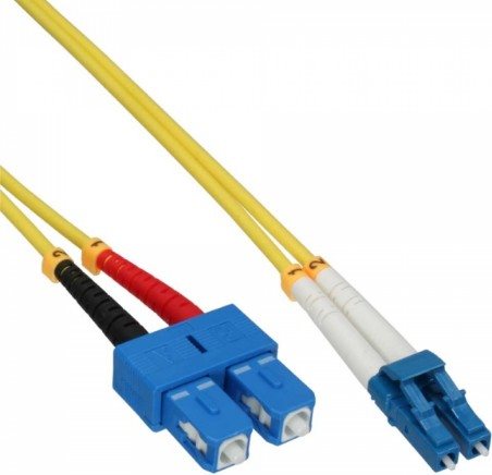 INLINE LWL Duplex Kabel, LC/SC, 9/125µm, OS2, 0,5m
