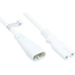 Euro-Verlängerung C8 Stecker (gerade) an C7/Euro 8 Buchse (gerade), weiß, 0,75 mm², 2 m, Good Connections® (P0870-W020)
