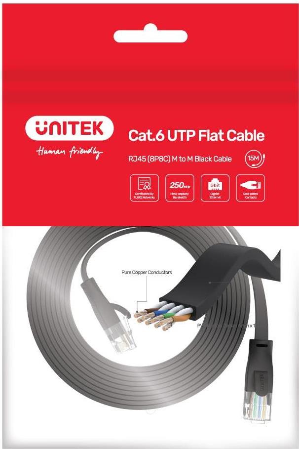 UNITEK C1811GBK Netzwerkkabel Schwarz 3 m Cat6 (C1811GBK)