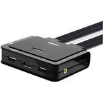 Lindy 2 Port DisplayPort 1.2, USB Typ C, USB 2.0 & Audio Cable KVM Switch Steuern eines DisplayPort-PCs und eines USB Typ C Laptops mit einer Konsole (42346)