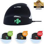 R-Go Maus HE Break ergonomisch links USB mittel silber (RGOBRHESML) (geöffnet)