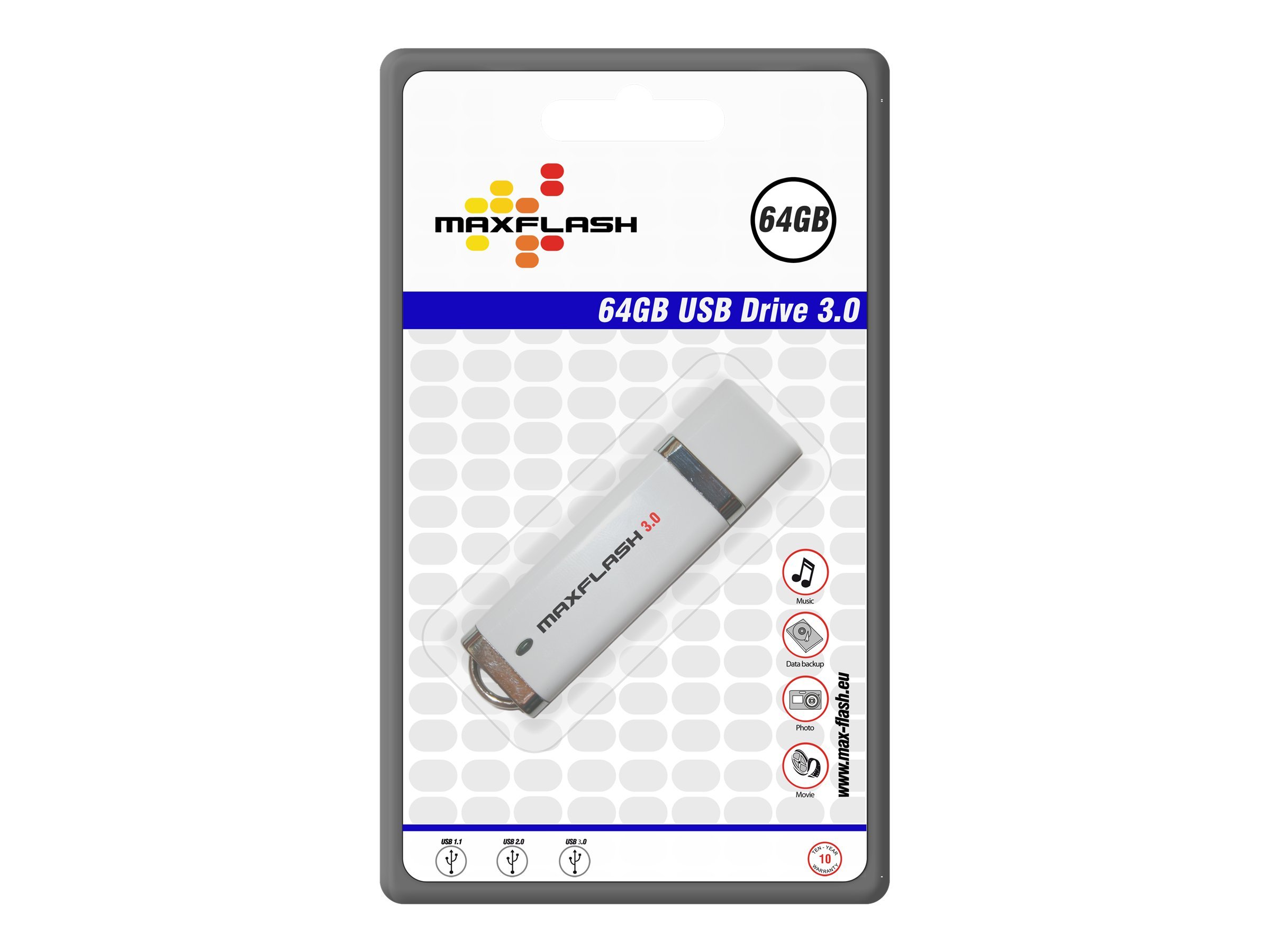 MAXFLASH USB Stick 64 GB USB 3.0 Highspeed Weiß