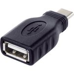 renkforce USB 2.0 Adapter [1x USB-C™ Stecker - 1x USB 2.0 Buchse A] Schwarz mit OTG-Funktion, vergoldete Steckkontakte renkforce