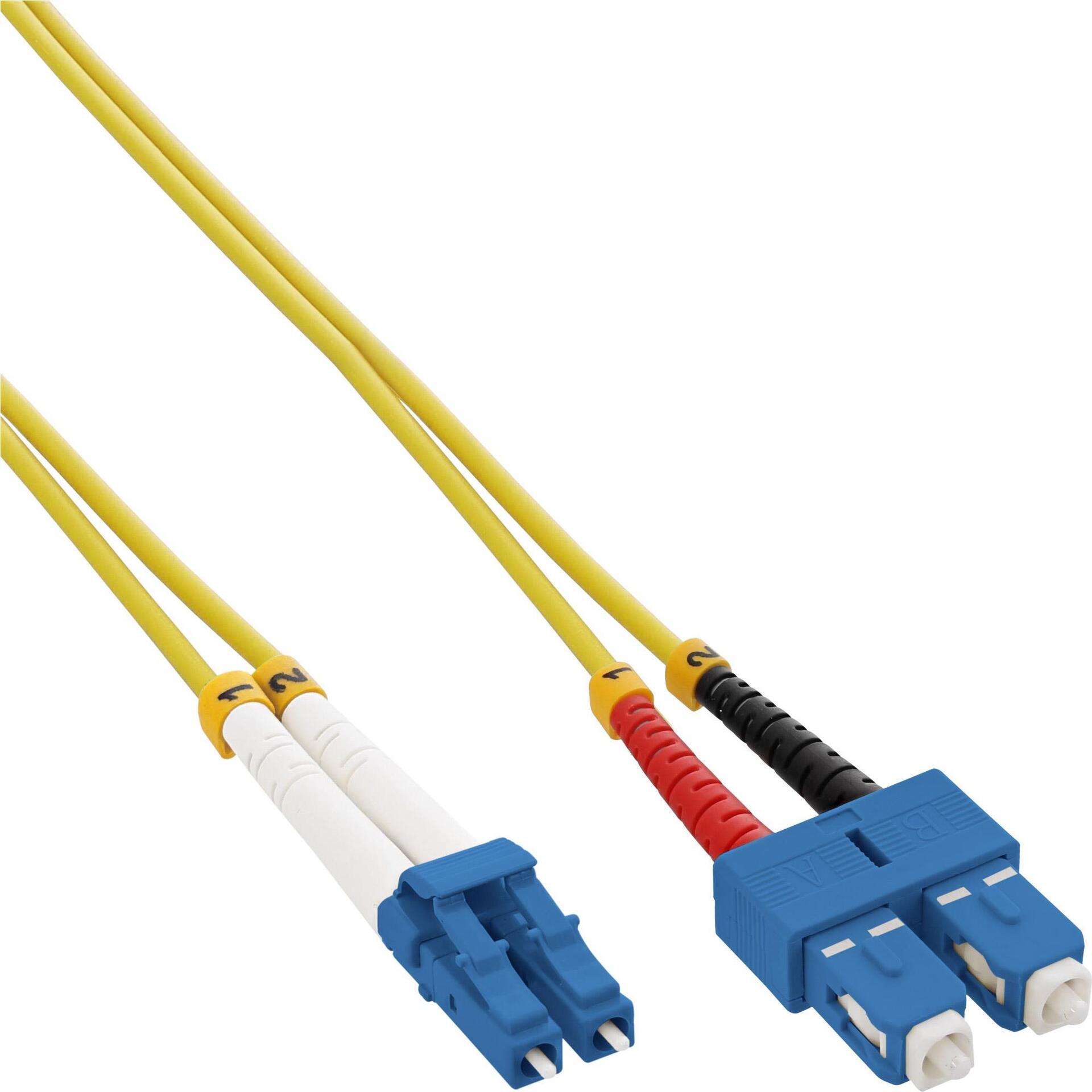 INLINE LWL Duplex Kabel LC/SC 9/125um OS2 10m