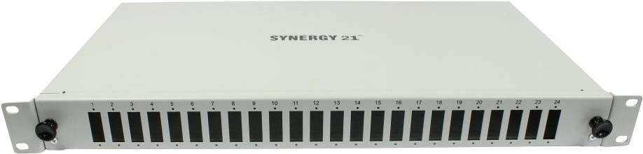 LWL-Patchpanel für 24xSC-Duplex/LC-Quad-Buchsen, 48,30cm (19")/1HE, ohne SC/LC-Kupplungen, Lichtgrau, Synergy 21 (S216370V2)