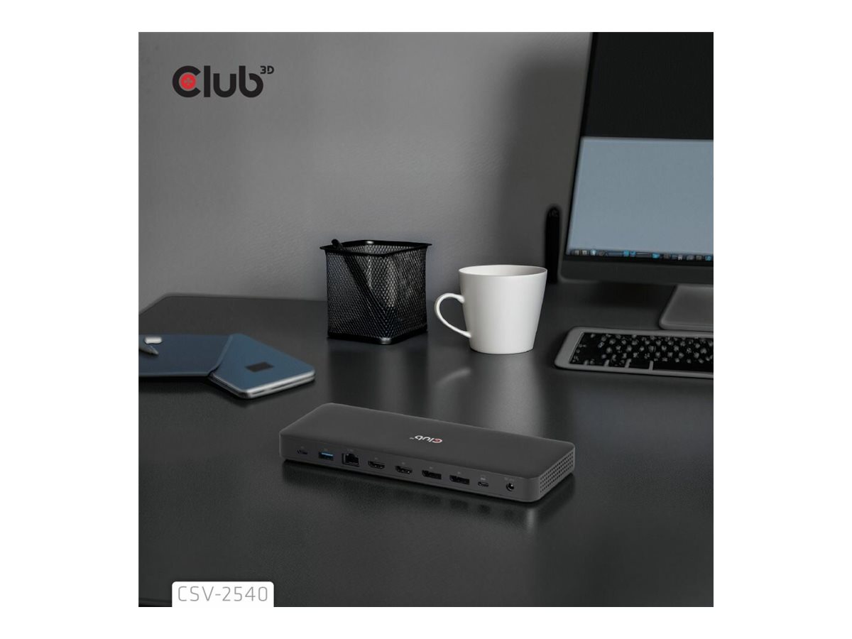 Club 3D CSV-2540 Dockingstation USB-C 4K60Hz PD 100W Schwarz