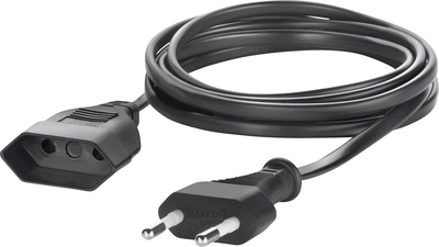 Sygonix SY-5042686 Strom Verlängerungskabel Schwarz 5.00 m H03VVH2-F 2X 0.75 (SY-5042686)