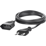 Sygonix SY-5042686 Strom Verlängerungskabel Schwarz 5.00 m H03VVH2-F 2X 0.75 (SY-5042686)