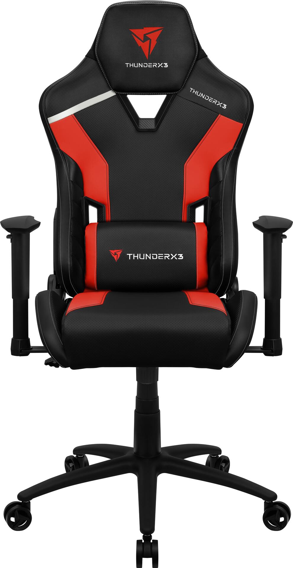 ThunderX3 TC3 Universal-Gamingstuhl Gepolsterter Sitz Schwarz - Rot (TC3 Ember Red)