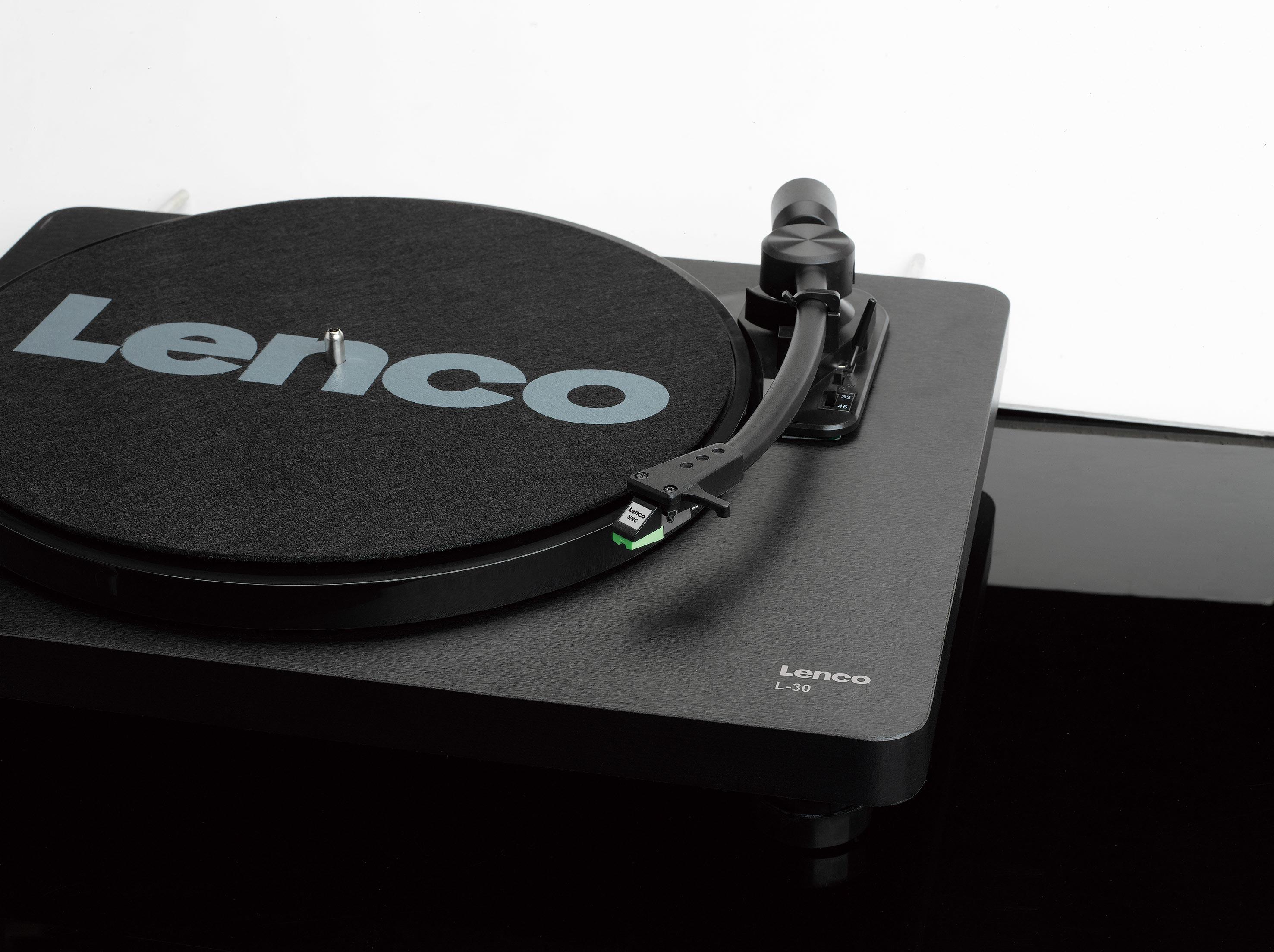 Lenco L 30 BLACK Belt drive audio turntable Schwarz Plattenspieler (L 30B)  - Onlineshop JACOB Elektronik