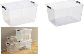 plast team Aufbewahrungsbox HOME BOX FLEX, 50 Liter Box mit faltbarem Deckel, Material Box: aus recyceltem PP, - 1 Stück (23030800)