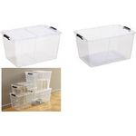 plast team Aufbewahrungsbox HOME BOX FLEX, 50 Liter Box mit faltbarem Deckel, Material Box: aus recyceltem PP, - 1 Stück (23030800)