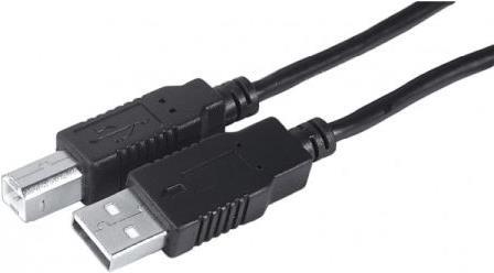EXERTIS CONNECT USB 2.0 Kabel, USB Stück A / USB Stück B, schwarz, 3.0 m Preisgünstiges USB-Kabel fü