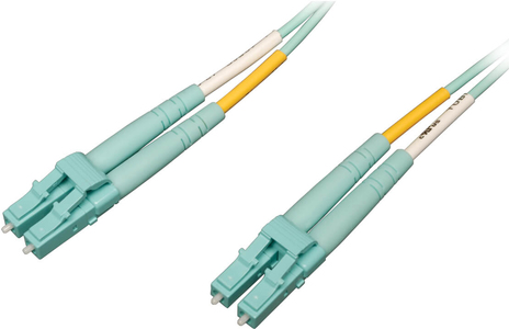 Tripp Lite 3M 10Gb/100Gb Duplex Multimode 50/125 OM4 LSZH Fiber Patch Cable LC/LC Aqua 3 Meters (N820-03M-OM4)