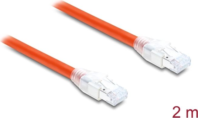 Delock RJ45 Netzwerkkabel Cat.8.1 S/FTP 2 m bis 40 Gbps orange (81181)