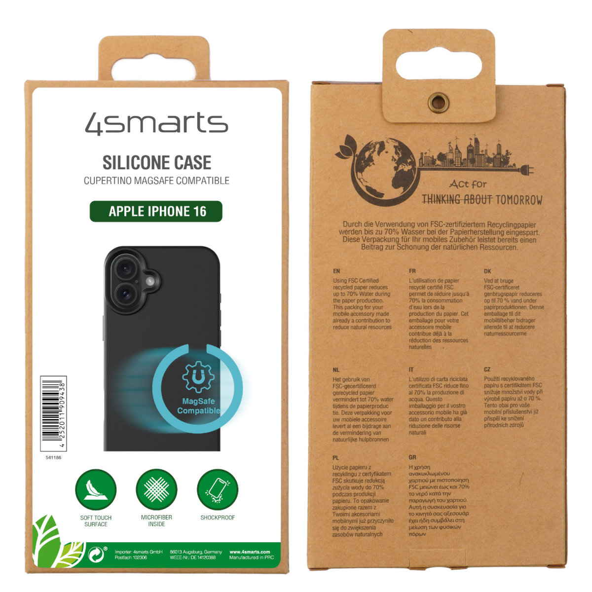 4smarts Silikon Case Cupertino für Apple iPhone 16 6,1" Schwarz